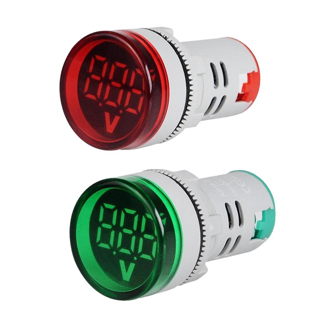 2pcs Voltmeter AC 12-500V Voltage Meter Power Monitor LED Indicator