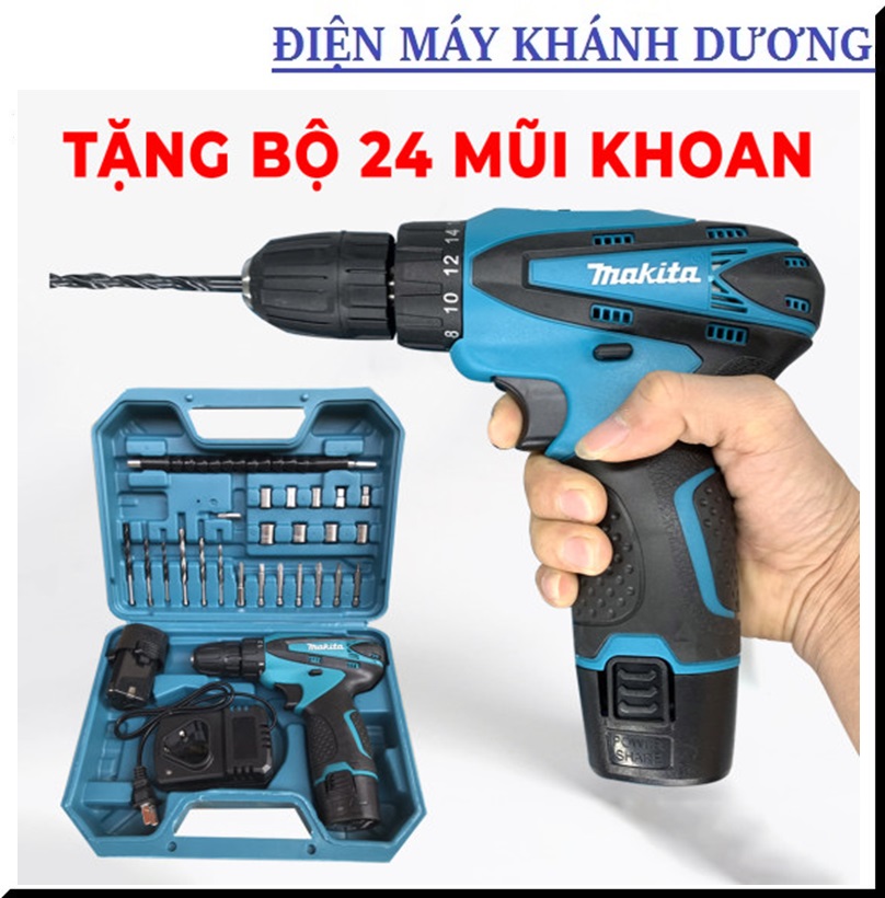 Máy Khoan Pin Cầm Tay Makita Df330Dwe Khoan Gỗ, Kim Loại, Vặn Vít.