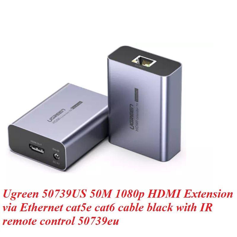 Ugreen UG27612Cm196TK S 50M 1080p Bộ kéo dài HDMI qua cáp mạng RJ45 Cat5e/Cat6 có điều khiển Irl chuẩn cắm US 50739eu 27612 - HÀNG CHÍNH HÃNG