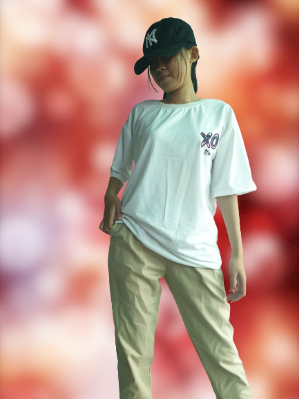 ÁO THUN UNISEX NAM NỮ form rộng tay lỡ XOXO- Free size 40-70kg -Dành cho cả Nam và Nữ - LEE'S