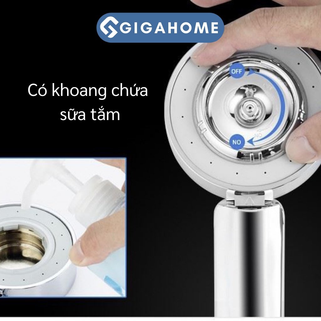 Đầu Vòi Hoa Sen Tăng Áp 2 Mặt Có Khoang Đựng Sữa Tắm Tiện Lợi