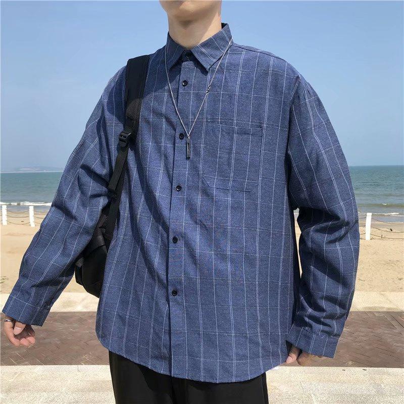 Áo Sơ Mi Dài Tay Thời Trang Hàn Quốc Cho Nam Cỡ S-3Xl