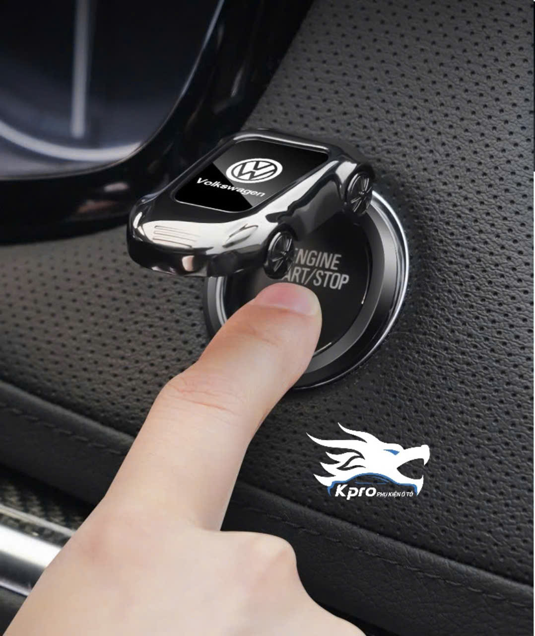 Bảo vệ và trang trí nút khởi động hình chiếc xe hơi có logo hãng - Hàng Kpro chất lượng cao