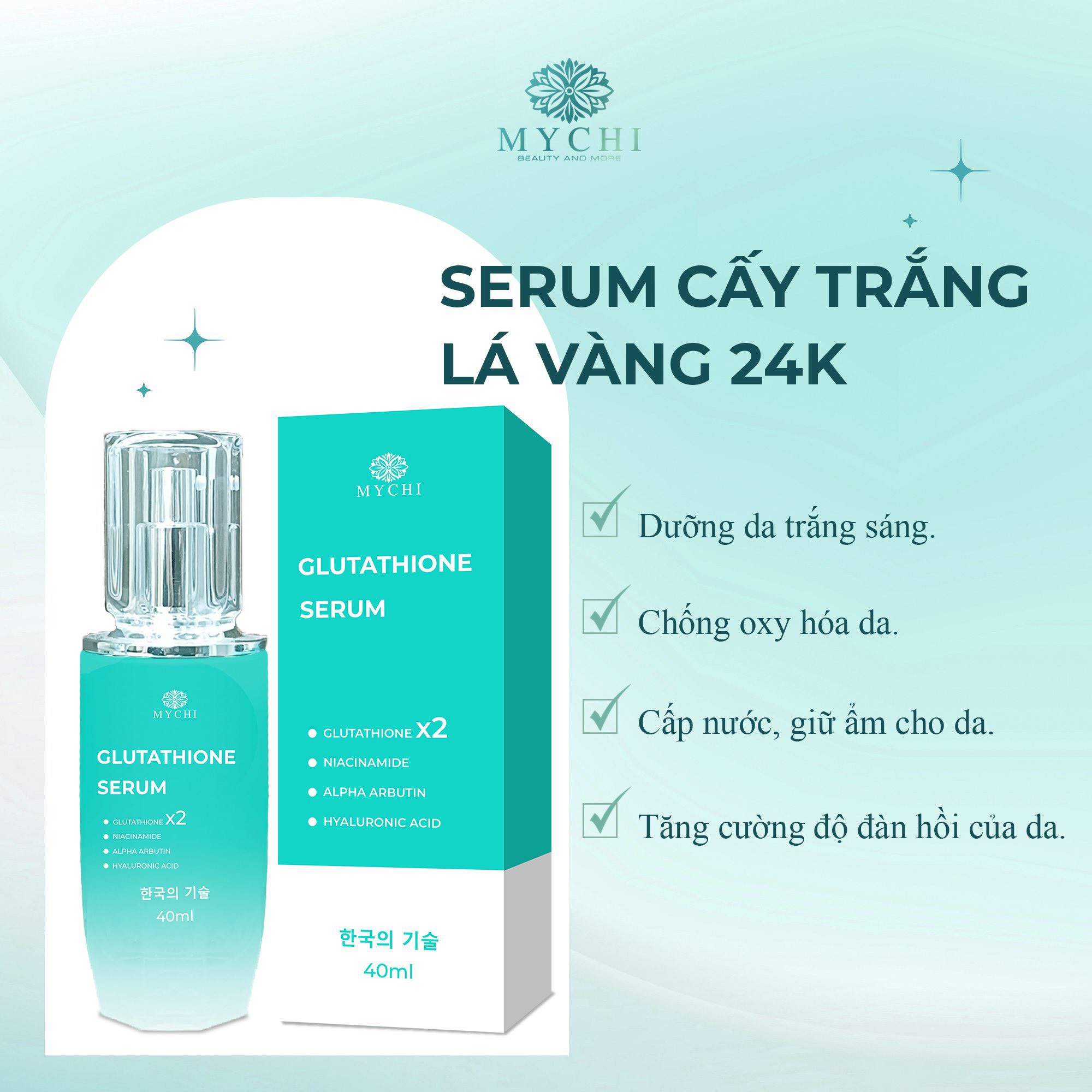 Khi mua Kem face Mychi và serum cấy trắng lá vàng 24k Mychi