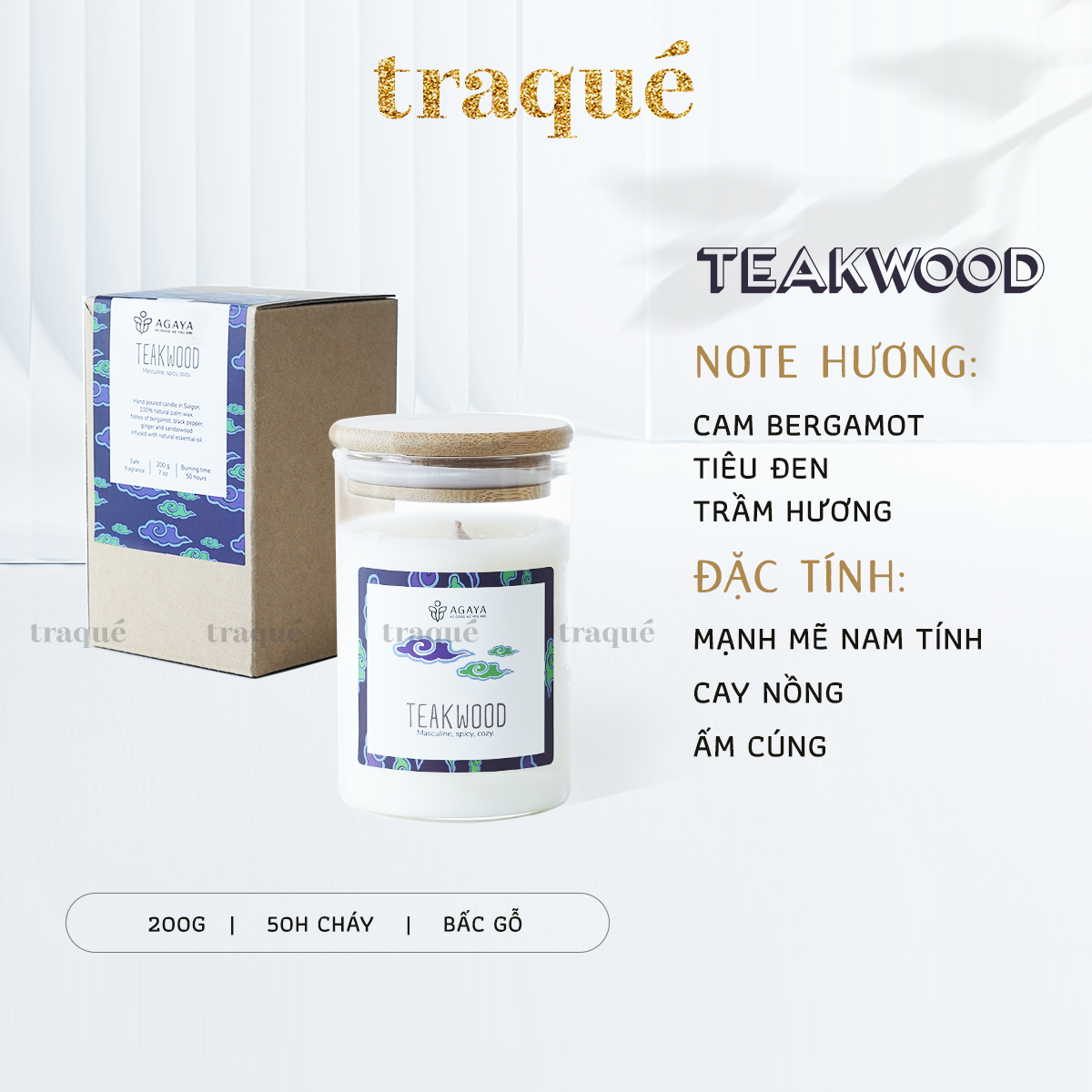 Nến thơm tinh dầu cao cấp không khói an toàn Candle Cup - TAEKWOOD - M - 200G