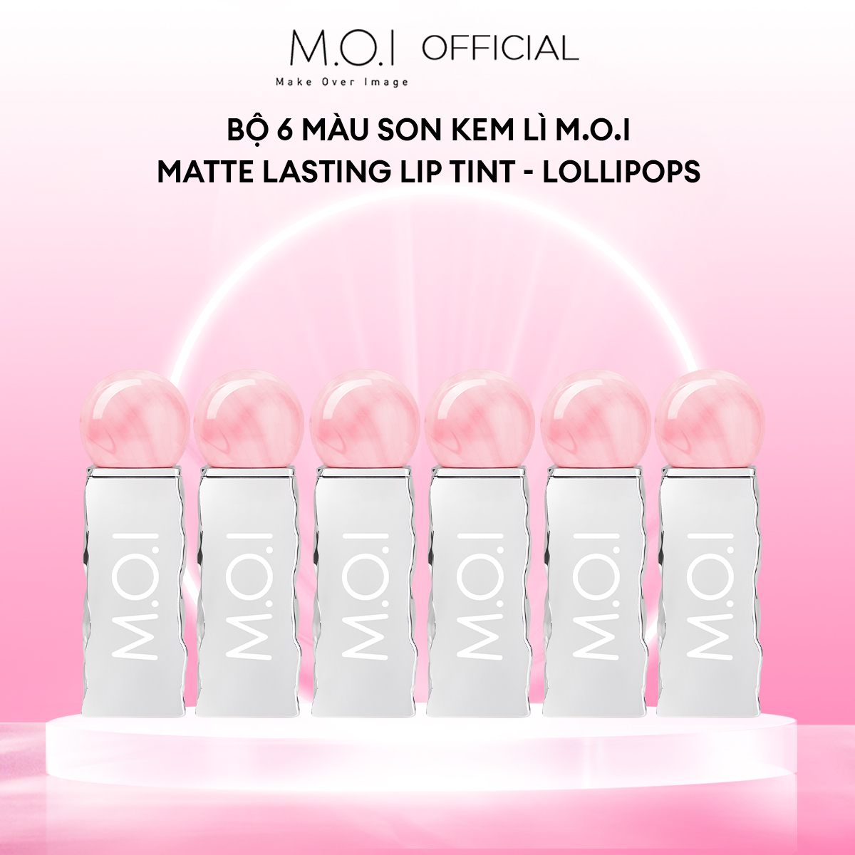 Bộ 6 màu SON TINT LÌ NHẸ MÔI LÂU TRÔI 12H M.O.I LOLLIPOPS - Matte Lasting Lip Tint