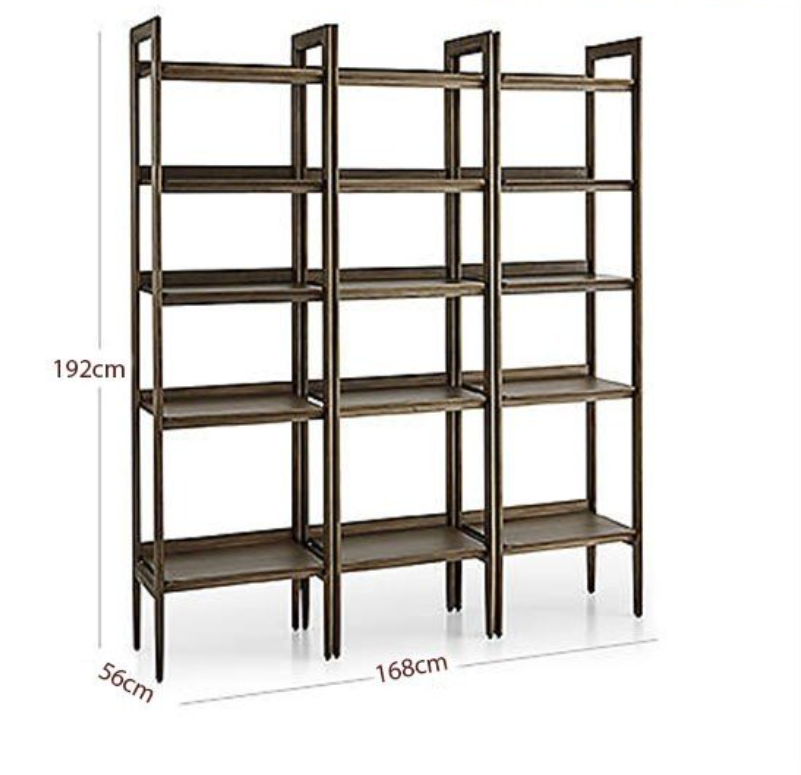 Kệ sách gỗ bạch dương Tundo ngang 56 x36 x 192 cm màu gỗ óc chó