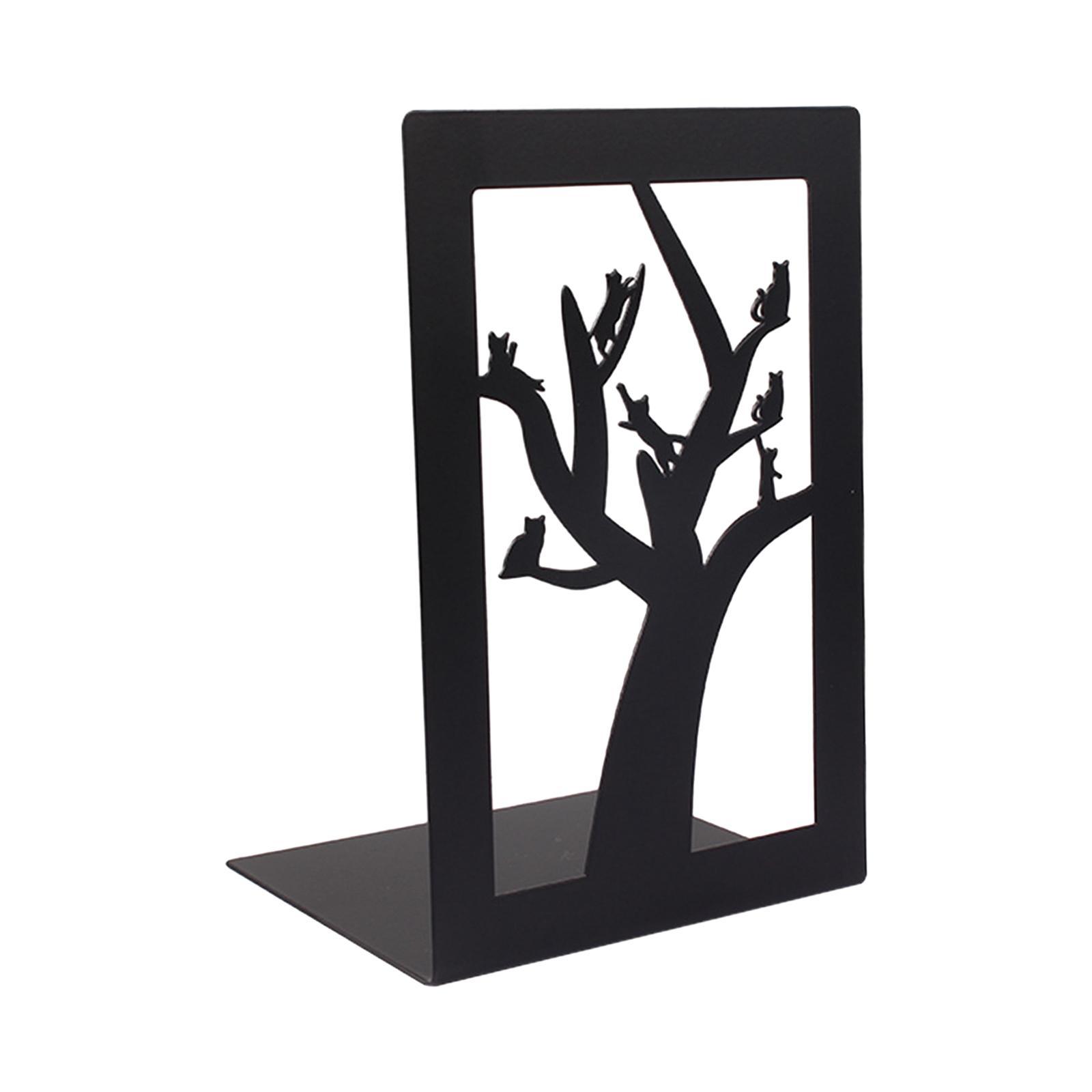 Decorative Bookends Book Shelf Holder Heavy Duty Anti Slip Book Stoppers Metal Book Ends for Shelves School Library Magazines