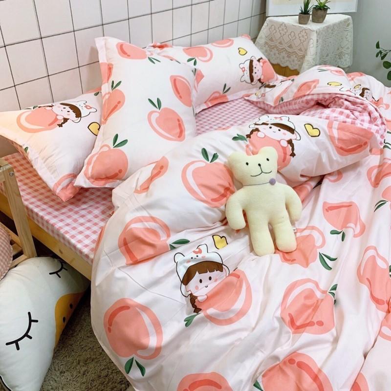 Set Cotton Poly Hàng Nhập khẩu 4 Món Dâu Tây