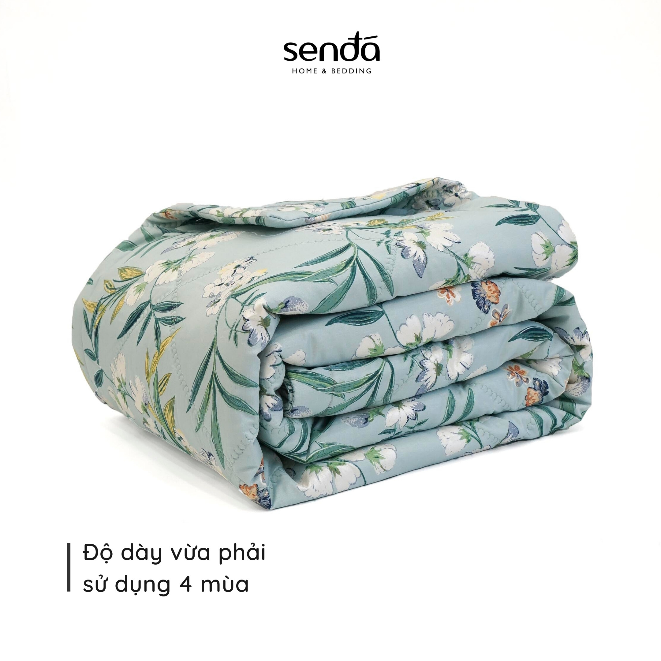 Vỏ chăn trần bông lồng được ruột Cotton Twill 40s 2mx2m2 Sen Đá Home Bedding họa tiết, mền chần mùa đông, hè cao cấp