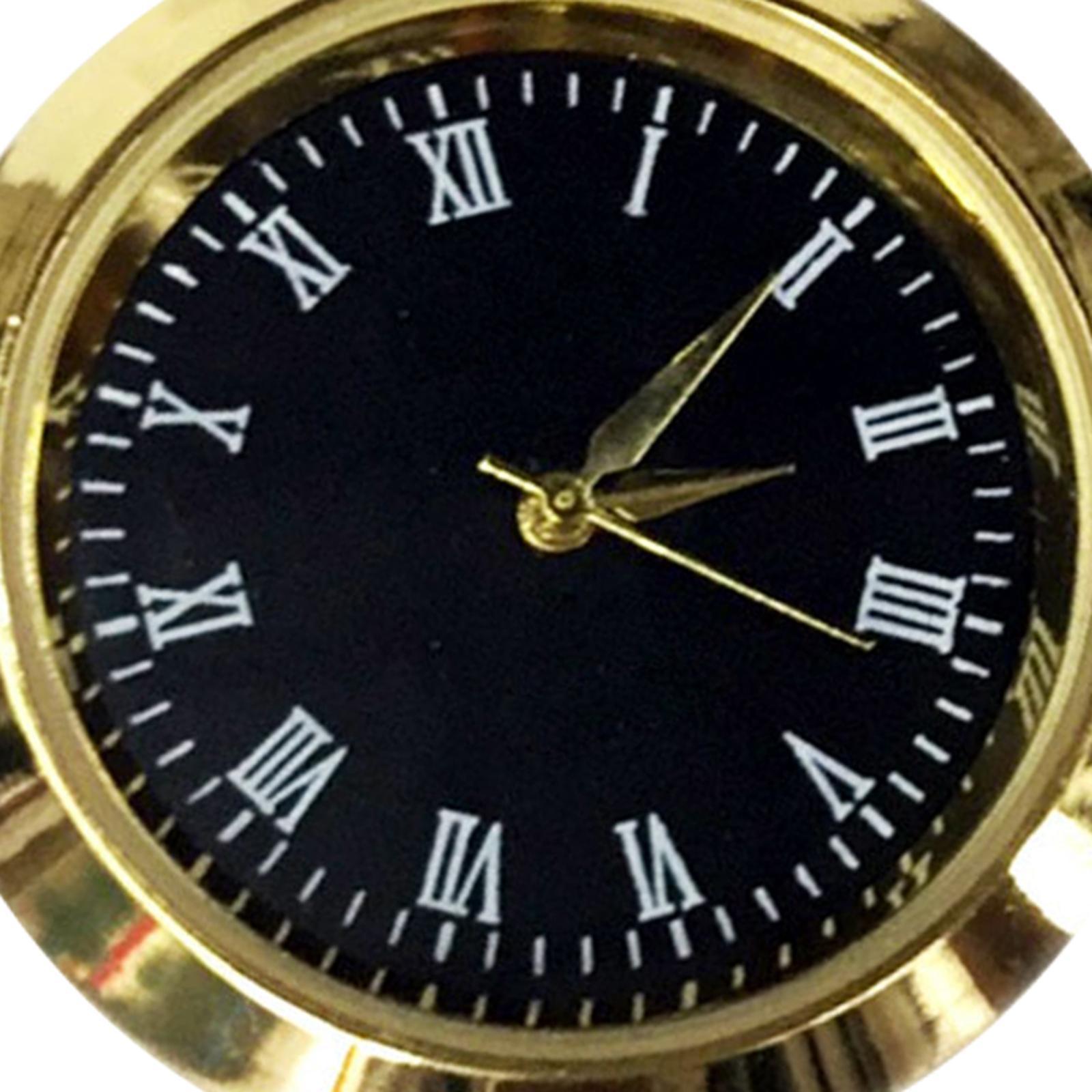 2x 1 7/16 Inch Round Watch Insert Matching Diameter 1 3/8 Inch Hole Black Dial