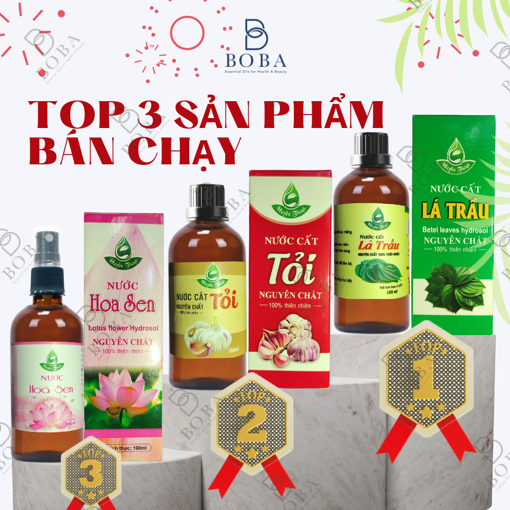 (HCM) Top 3 Sản Phẩm Bán Chạy, Nước Cất Tỏi, Cất Lá Trầu, Nước Hoa Sen Huyền Thoại