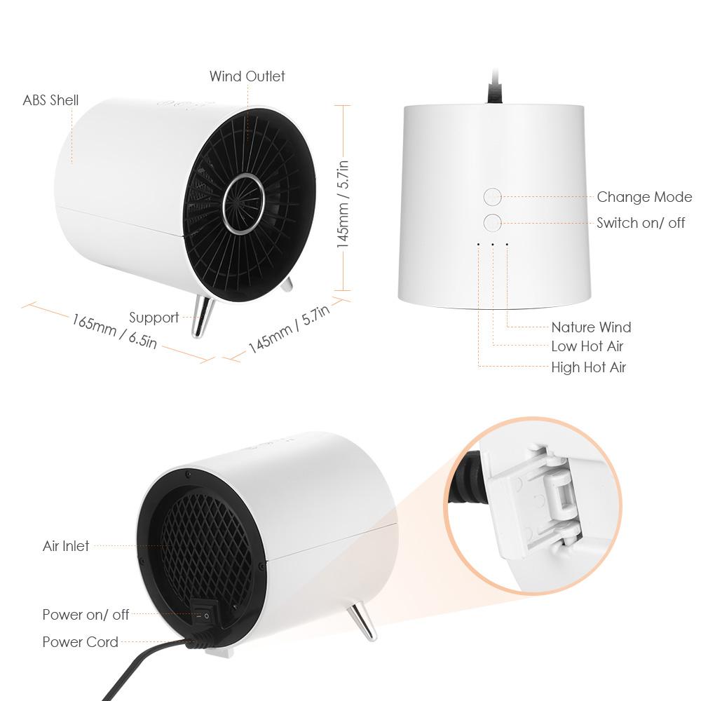 Máy sưởi điện di động mini, có chế độ tự động tắt 4 giờ