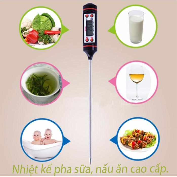 Nhiệt kế điện tử , nhiệt kế nấu ăn, Nhiệt kế pha sữa nấu ăn cao cấp, nhiệt độ hiển thị trên màn hình LCD TP 101