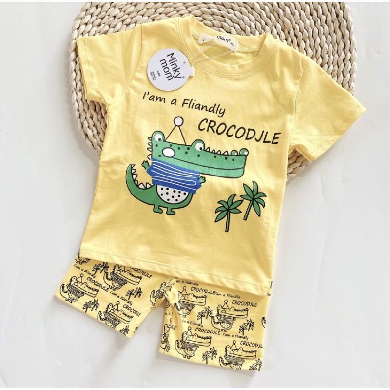 Bộ cộc tay cotton Minky mom hoạ tiết ngộ nghĩnh cho bé
