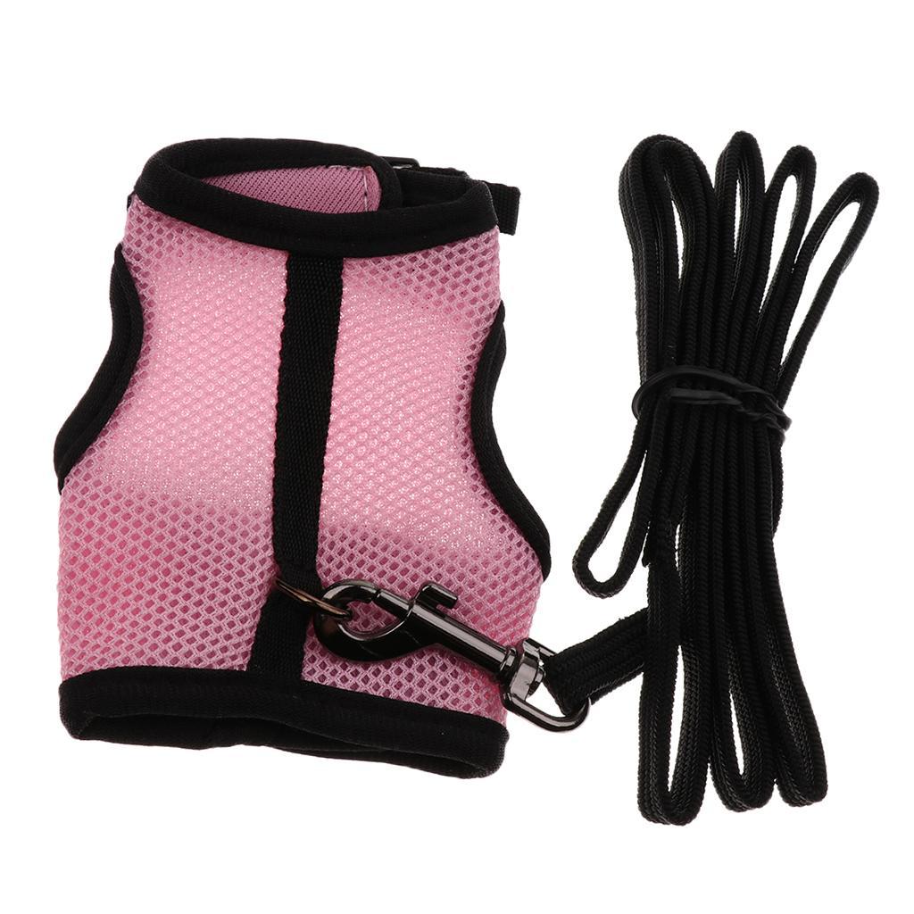 2x Adjustable Ferret Harness/Baby Rabbit/Squirrel/Hamster Leash Lead Rope S