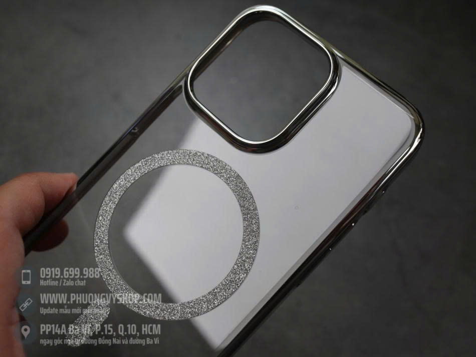 Ốp Memumi Kim tuyến hỗ trọ sạc từ tính dành iPhone 16 Pro  - Hàng nhập khẩu