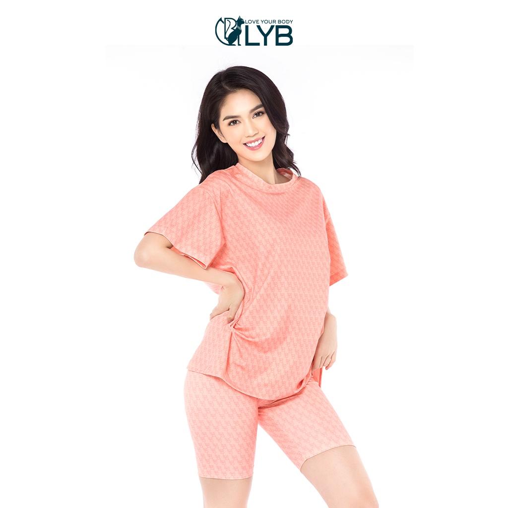 Đồ bộ ngắn mặc nhà năng động cá tính thấm hút mồ hôi màu cam LYB - FW22-H00009