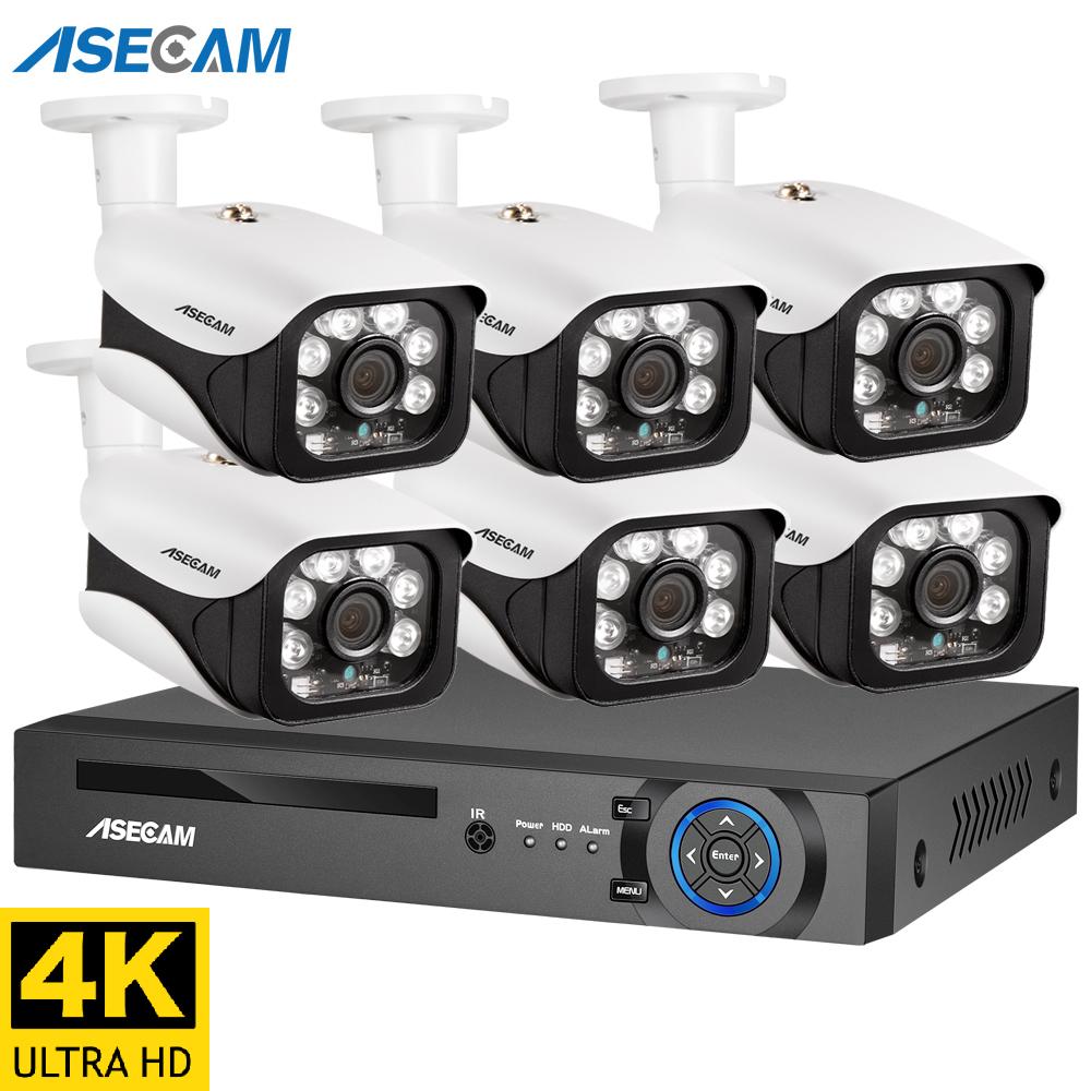 Hệ thống camera an ninh 8MP Bộ giám sát video ngoài trời 4K POE NVR Bộ camera quan sát IP gia đình Xmeye Ổ cứng tích hợp: Không có