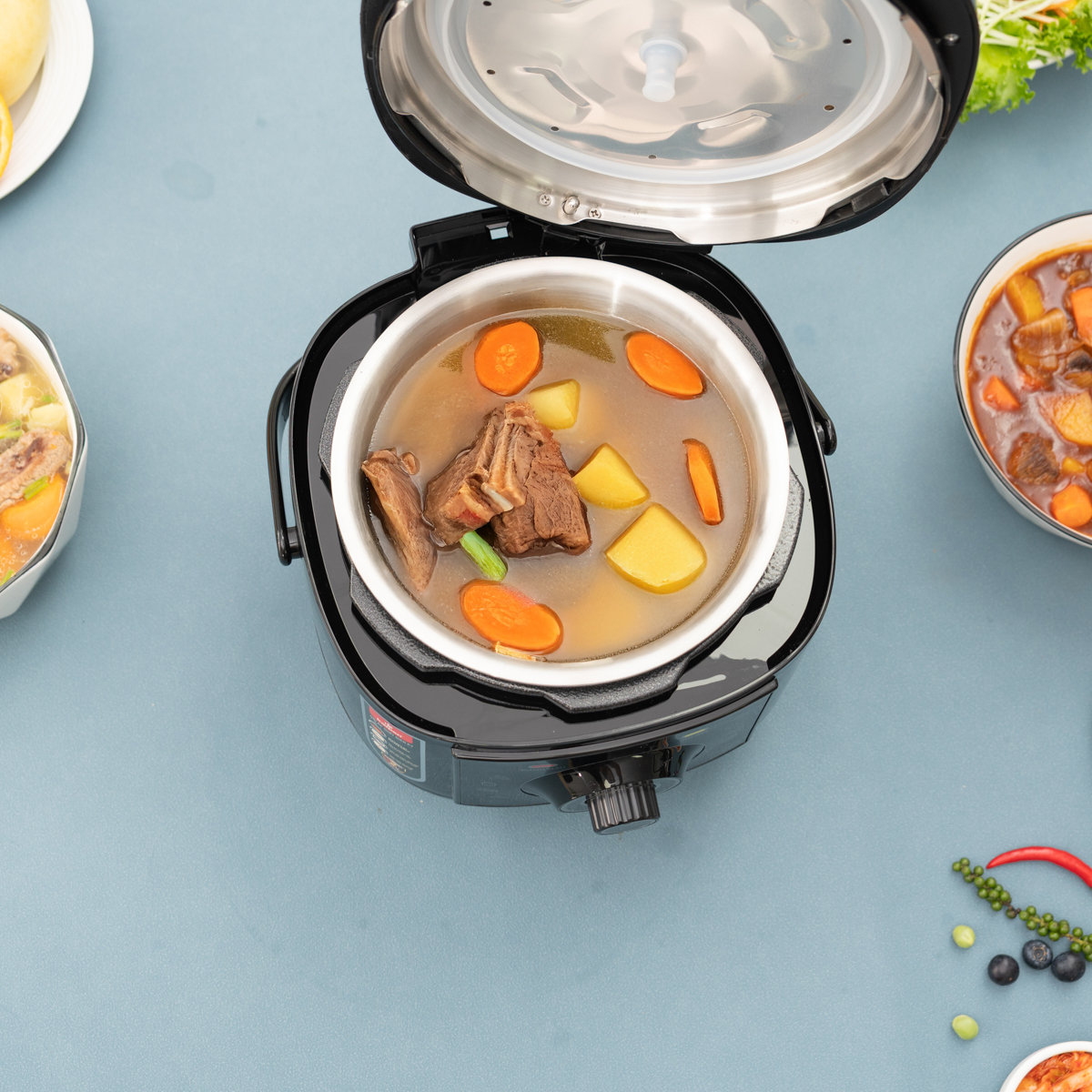 Nồi áp suất điện lòng nồi Inox 304 Kalpen P7 dung tích 3L công suất 700W bảo hành 2 năm - Hàng chính hãng