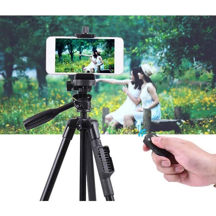 Chân Máy Ảnh Tripod YungFeng 3388, Giá Đỡ Kèm nút bấm Bluetooth Cao Cấp Chuyên Dùng ChO Điện Thoại Camera Model 2020