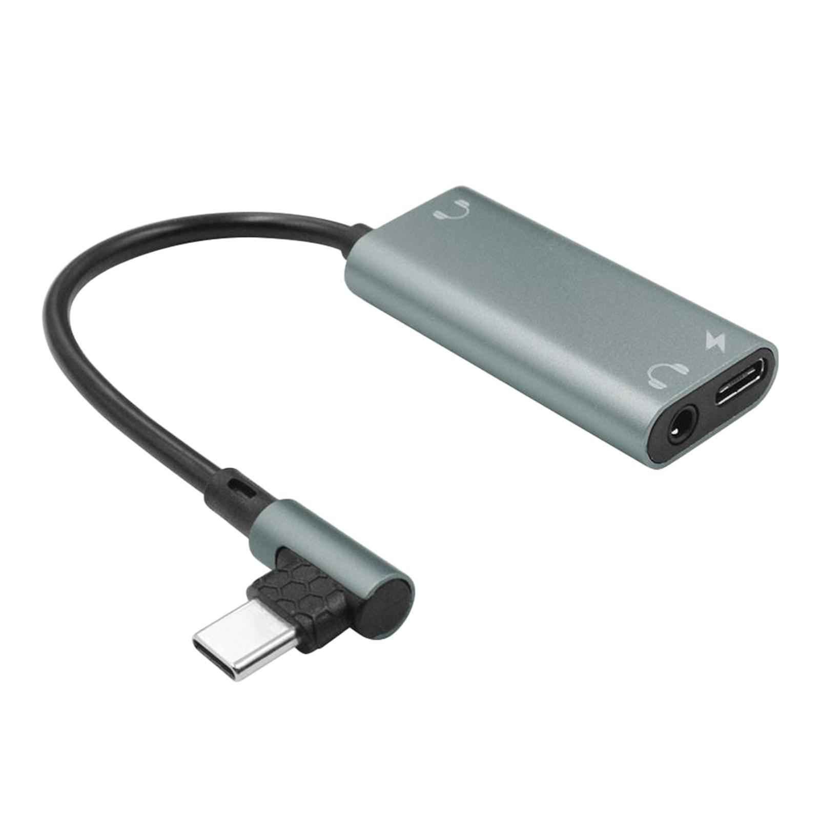 In 1 USB C to 3.5mm Headphone Adapter Audio Charge Call Splitter