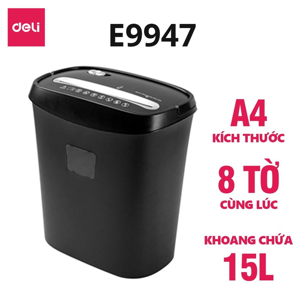 Máy Hủy Tài Liệu Cao Cấp Deli Chính Hãng - Phù Hợp Cho Bảo Mật Giấy Tờ Trong Doanh Nghiệp, Văn Phòng, Nhà Trường - Hàng Chính Hãng - E9947 - Máy Hủy E9947