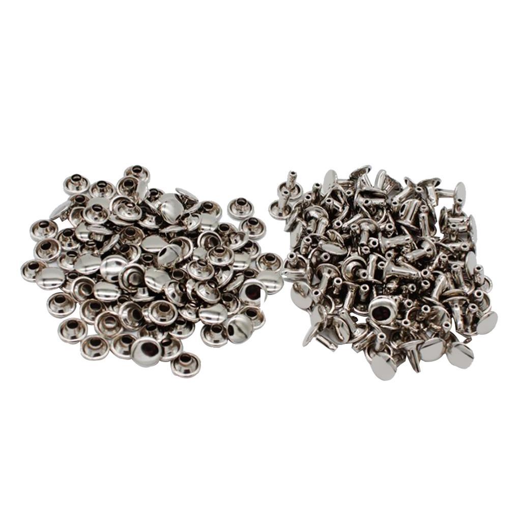 100 Pieces Double Cap Rivet Leather Crafts for Clothes Bag Hat Jacket