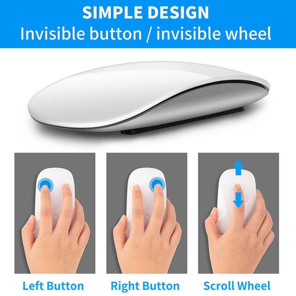 Bluetooth-Tương Thích Magic Mouse Im Lặng Sạc Laser Máy Tính Slim Thiết PC Chuột Cho Apple Macbook Microsoft