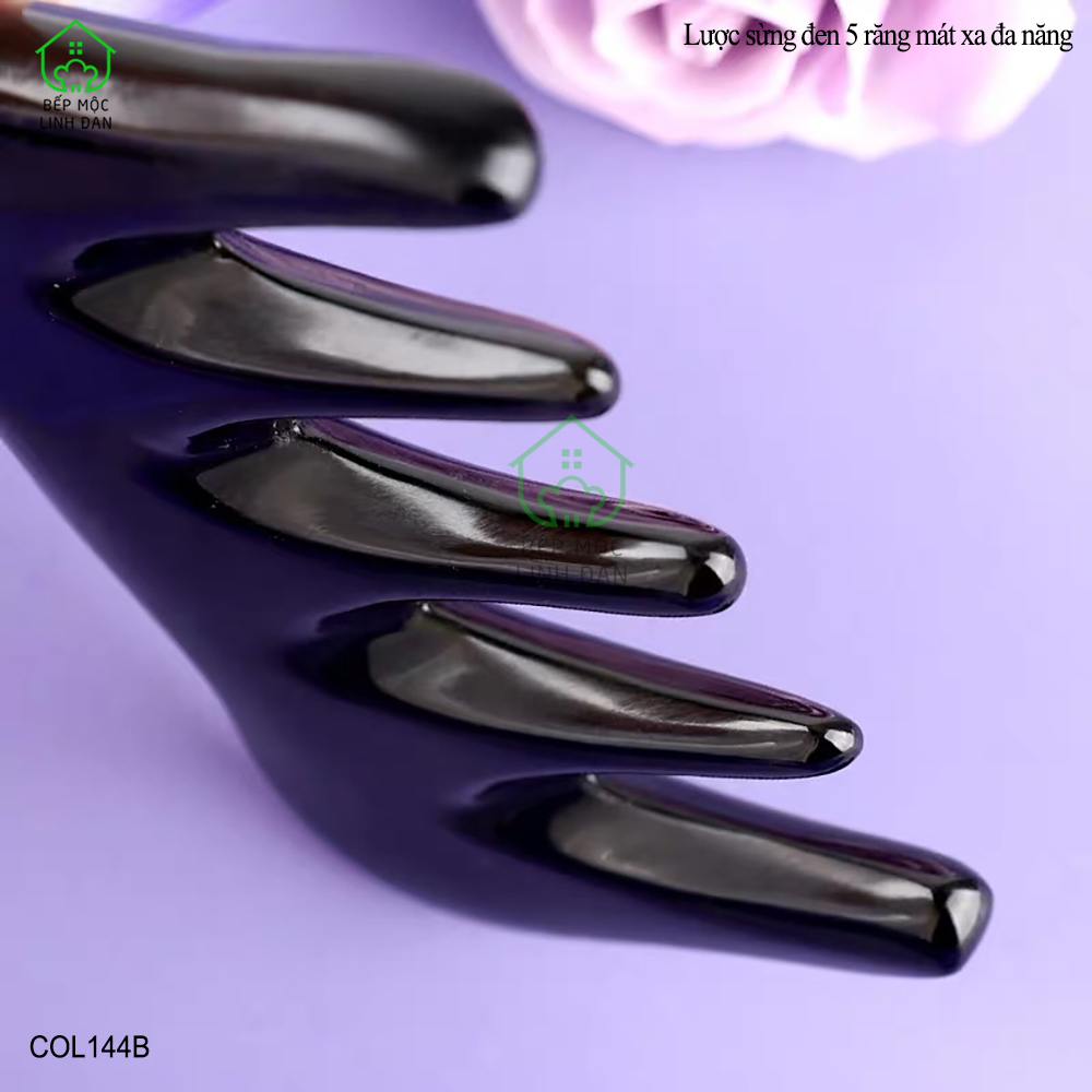 Lược Sừng Đen Răng Thưa Massage Đa Năng Giảm Căng Thẳng