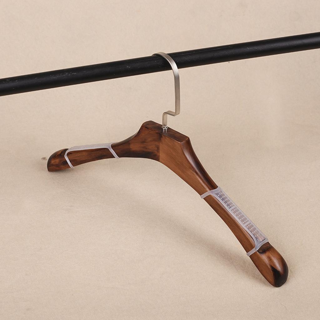 100Pcs Non-Slip Silicone Clothes Hanger Grips Clothing Hanger Strips White