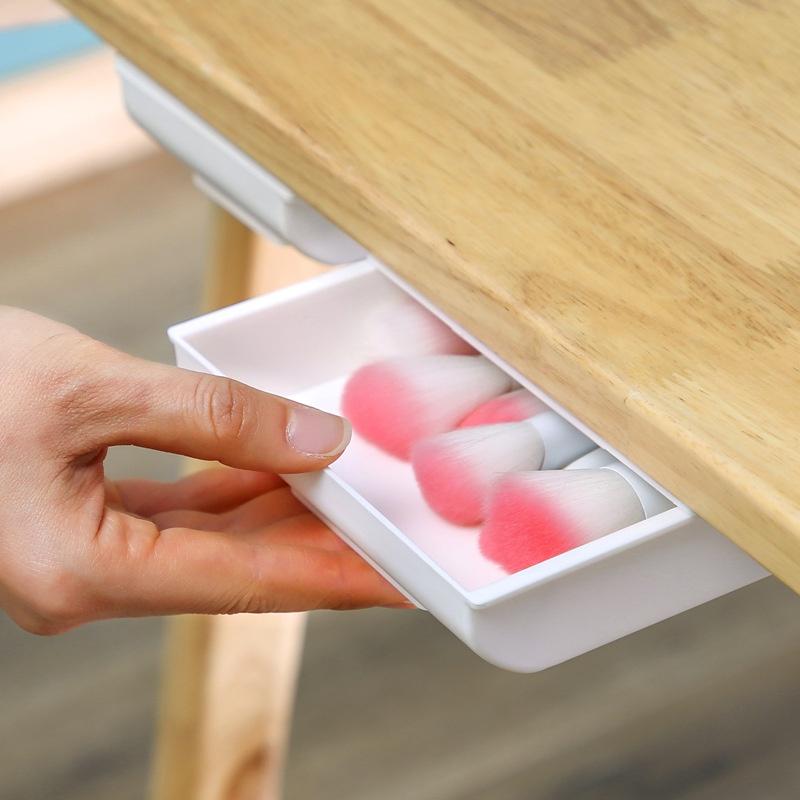 Ngăn kéo dưới bàn mini tự dính bằng nhựa hộp đựng bút mỹ phẩm đồ vật nhỏ văn phòng Lưu Trữ Đồ Tiện Ích (TL02)