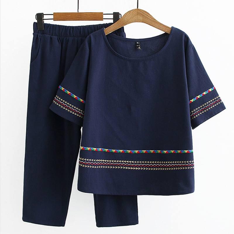 Bộ mặc nhà nữ form rộng cạp chun . Chất đũi siêu mát,kín đáo,thanh nhã
