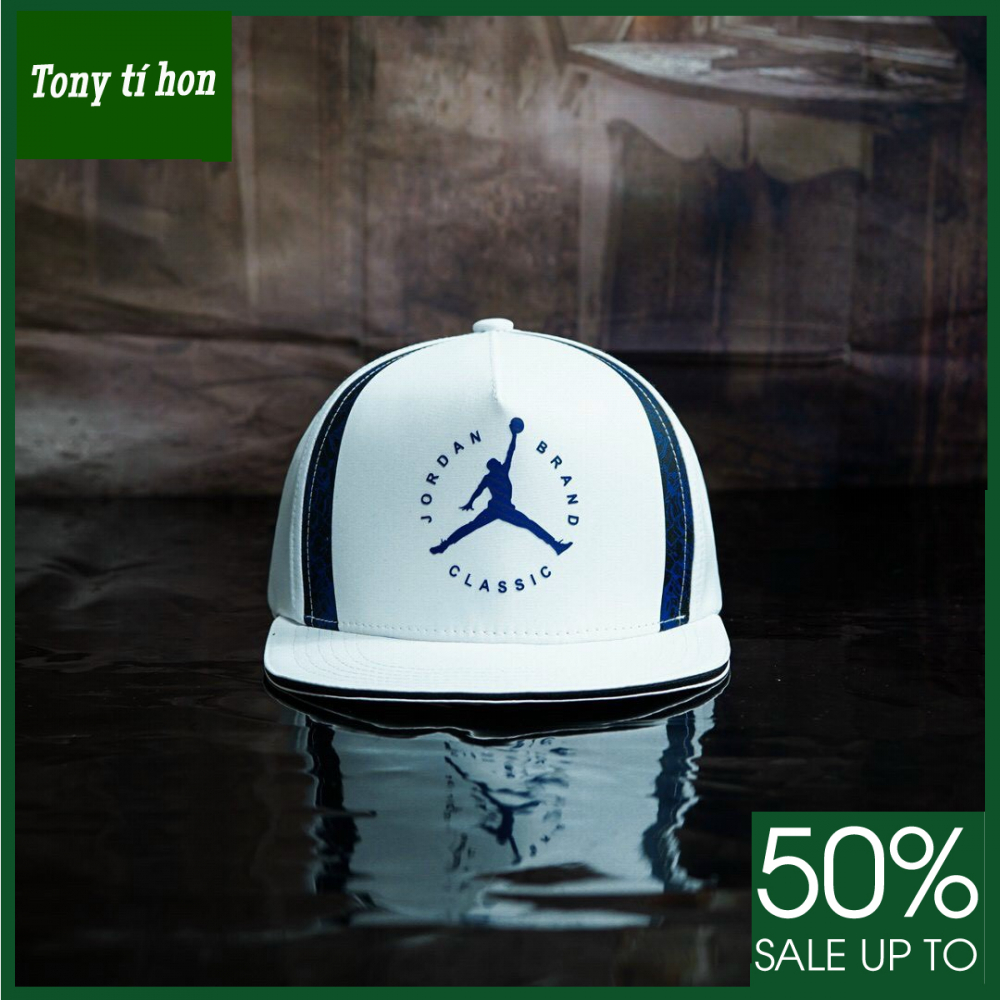 Tony tí hon - Mũ/nón kết lưỡi trai Snapback JD Classic trắng xanh thời trang nam nữ cao cấp