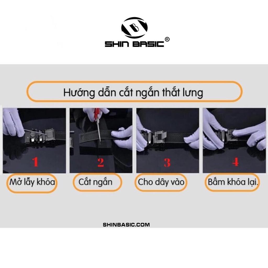 Dây Thắt Lưng, Nịt Nam Da Bò Cao Cấp - ShinBasic, Khoá Tự Động, Bảng Đẹp, Thời Trang Công Sở, Trẻ Trung, BELTS21BAS14