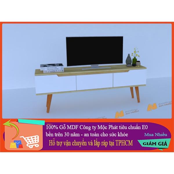 Made in VN Kệ tivi , kệ phòng khách để sàn An Nhiên có ngăn kéo - gỗ mdf 18mm công ty Mộc Phát độ bền trên 30 năm AN004