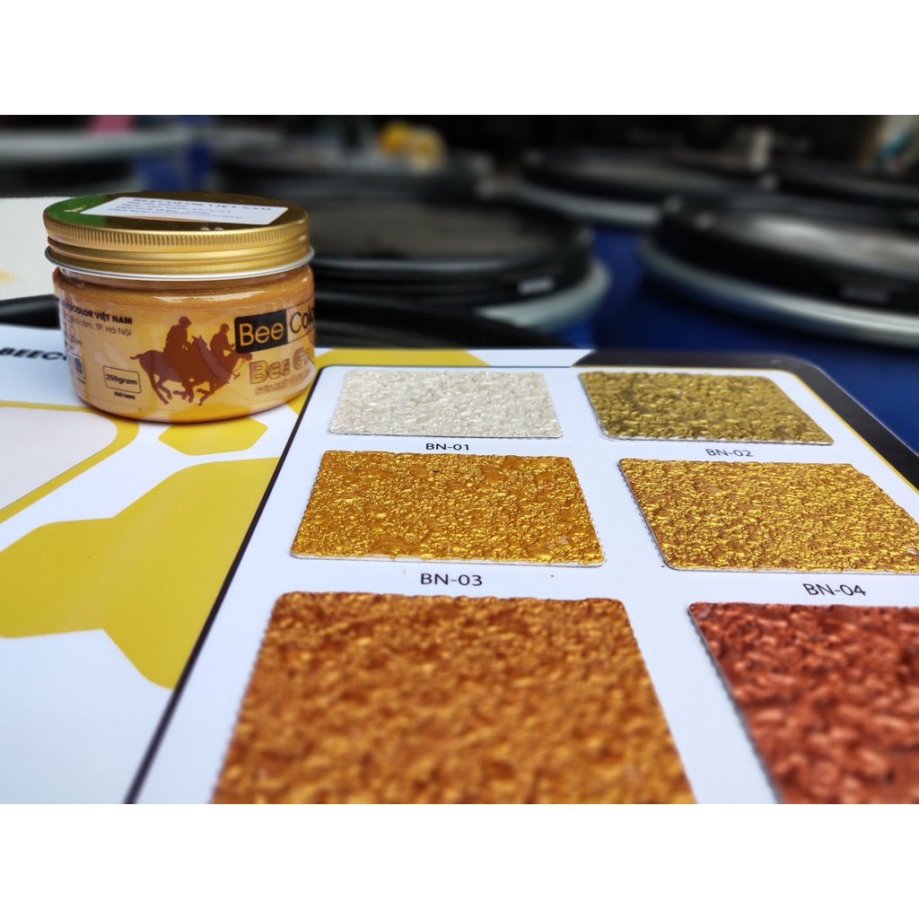 Sơn nhũ vàng dành cho chậu cảnh BeeColor chất liệu cao cấp, không bay màu, thời gian sử dụng lâu dài
