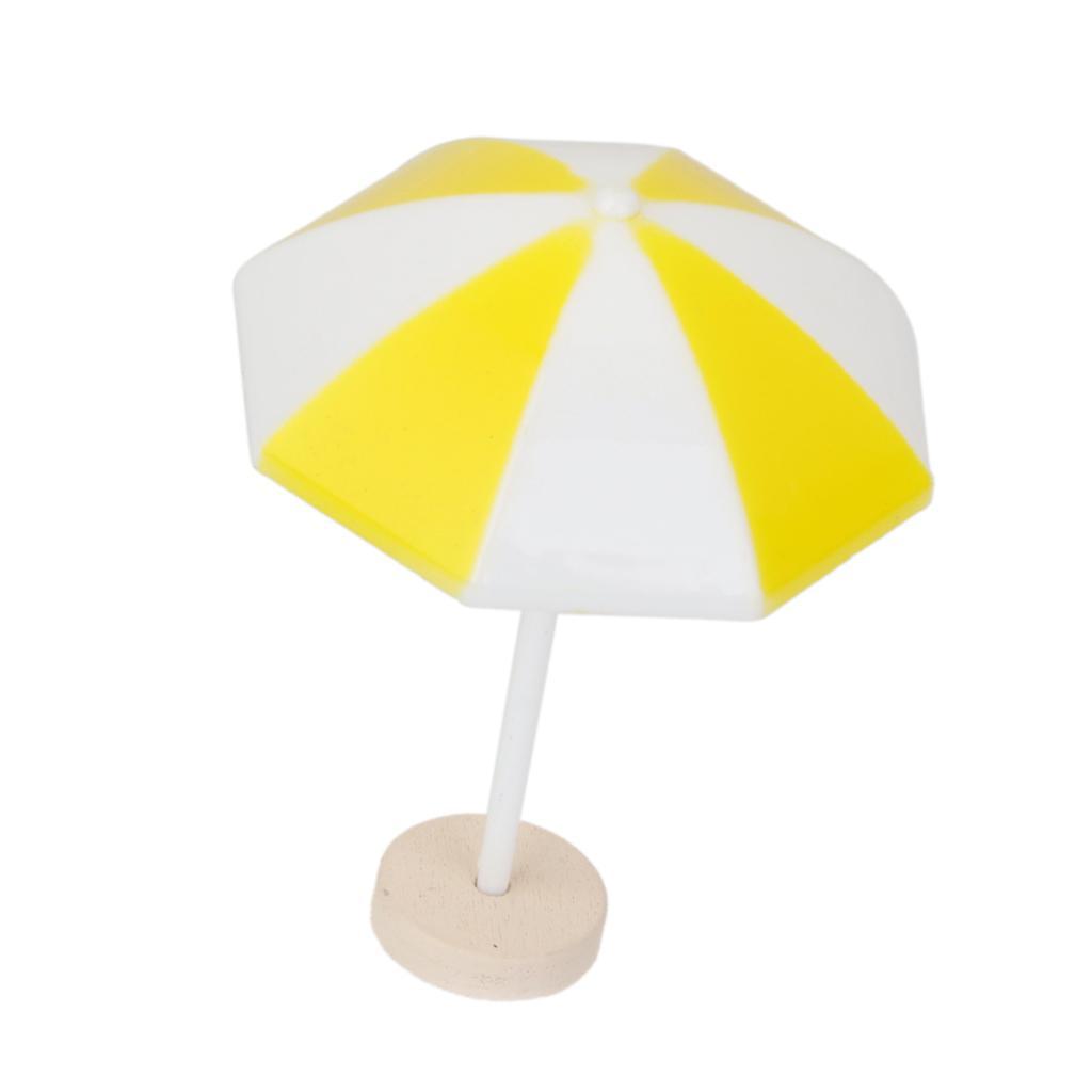 6X Miniature Bonsai  Landscape  Umbrella Decor S Yellow