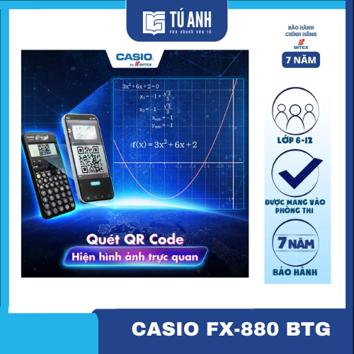 Máy Tính CASIO FX-880BTG - Màu Đen