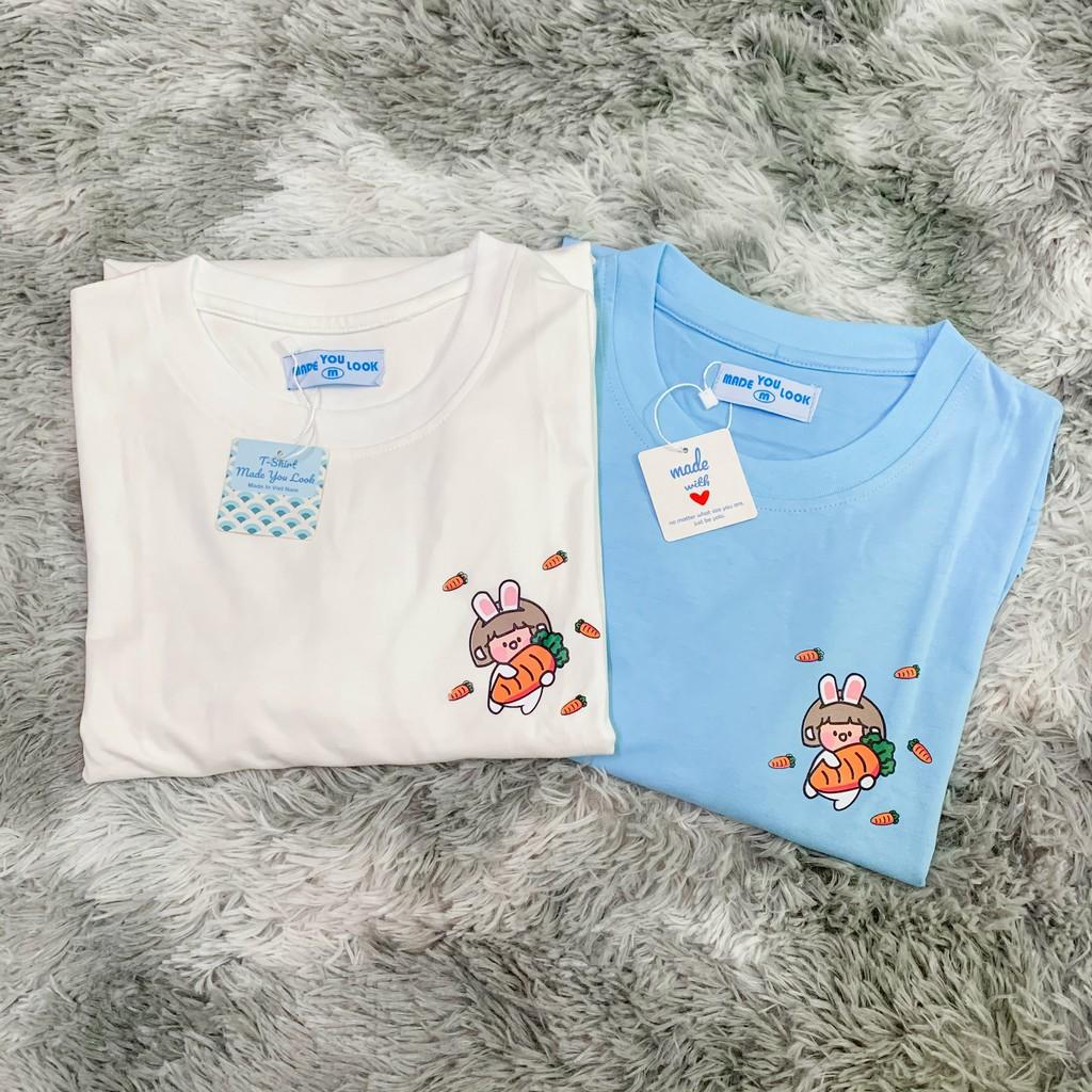 Áo Thun Tay Dài Thu Đông Unisex Thỏ Cà Rốt Ulzzang