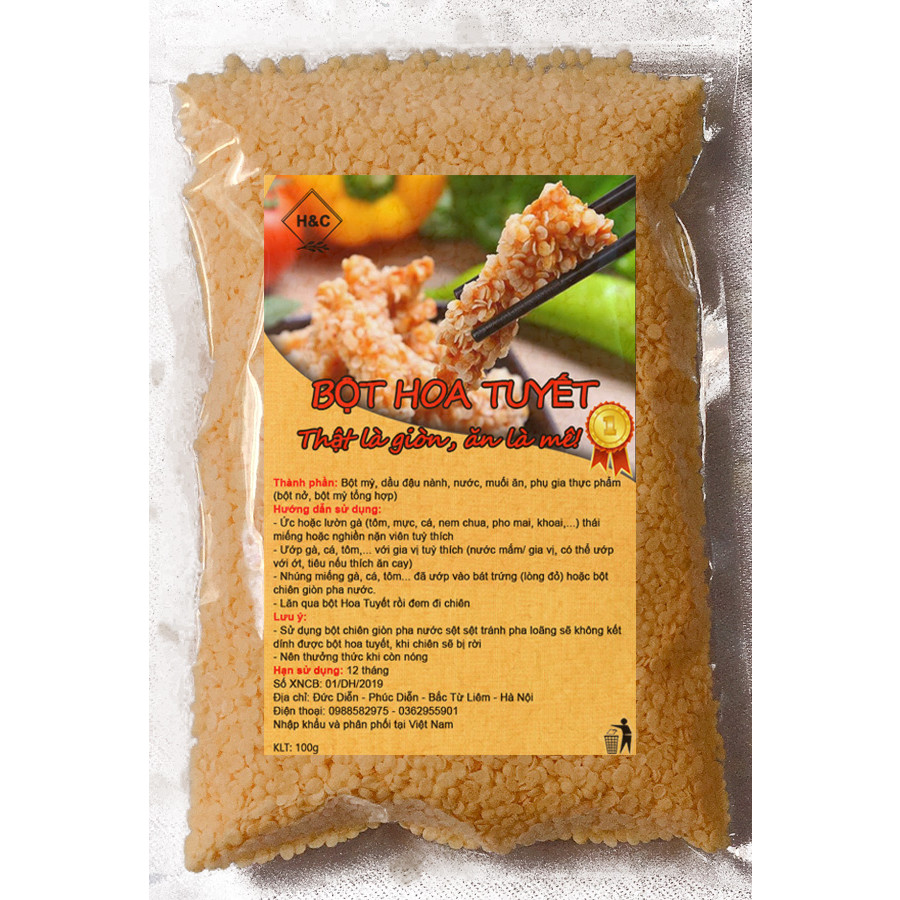 Bột Chiên Xù Hoa Tuyết 100g - Giòn tan ( Gà rán, gà lắc, tôm chiên, hotdog, đồ ăn vặt... )