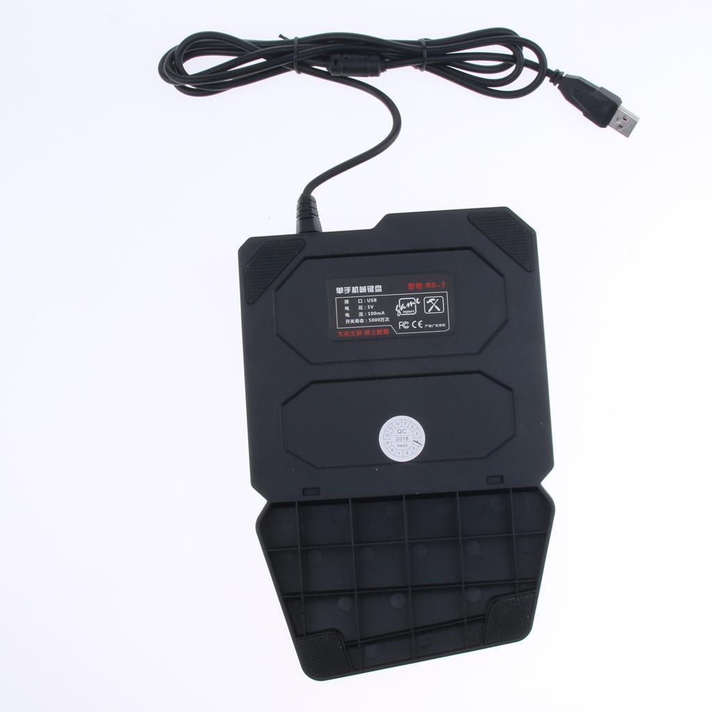 Gaming Keyboard 35 Keys 7 Colors LED Backlit Wired Single Hand Gamer Keyboard for PUGB Mobile