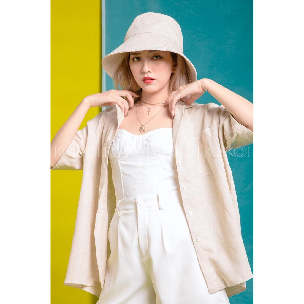 Mũ Nón Bucket Vành Rộng Linen - CHEWING GUM HAT KoiKooi