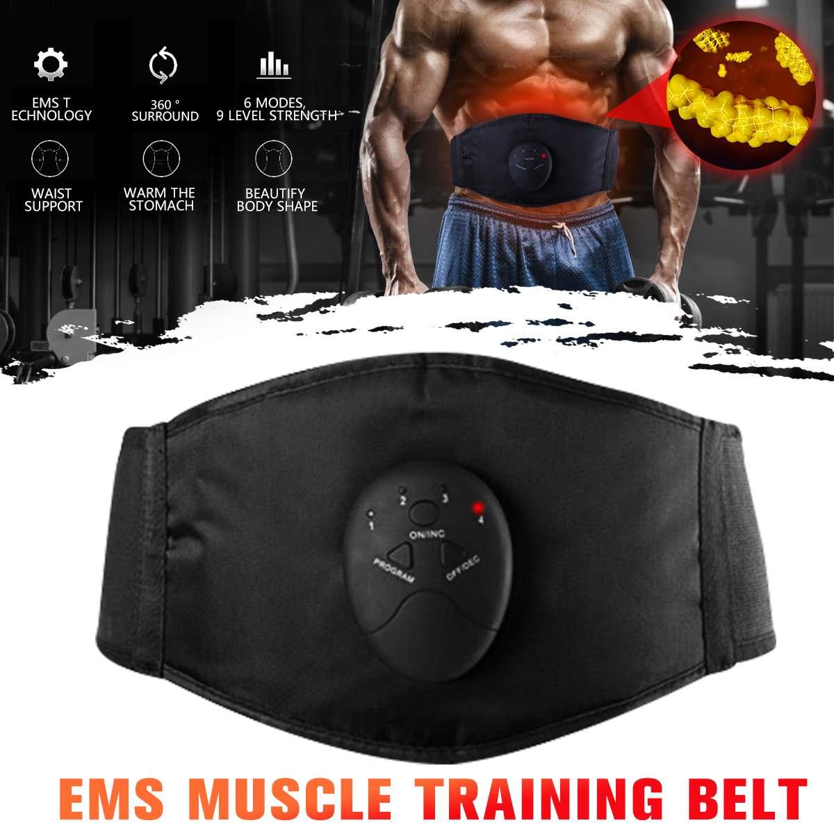 6-Chế Độ Sạc EMS Tập Cơ Bụng Dây Tập Thể Dục Giảm Cân ABS Kích Thích Cơ Thể Điện Tử Đai Định Hình Unisex