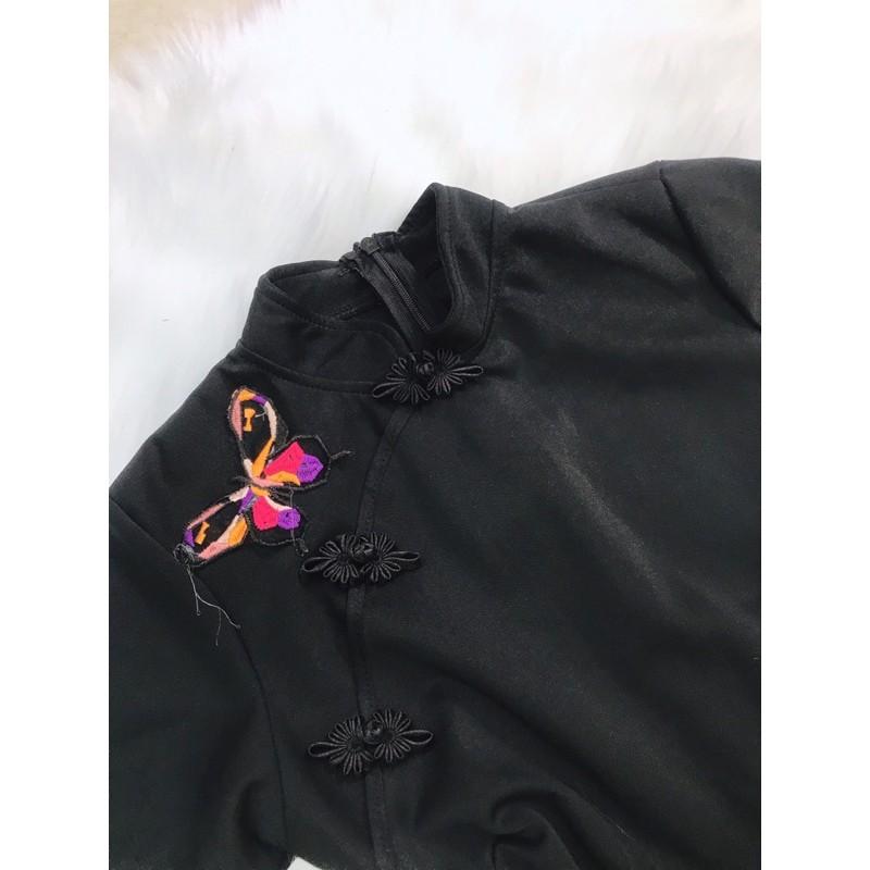 Sét đùi cổ tàu nút mây áo có khoá kéo quần có túi xinh lung linh