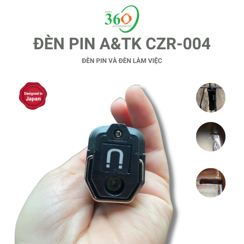 Đèn Pin Siêu Sáng A&amp;TK CZR-004  Với 2 Chức Năng Đèn Pin Và Đèn Làm Việc