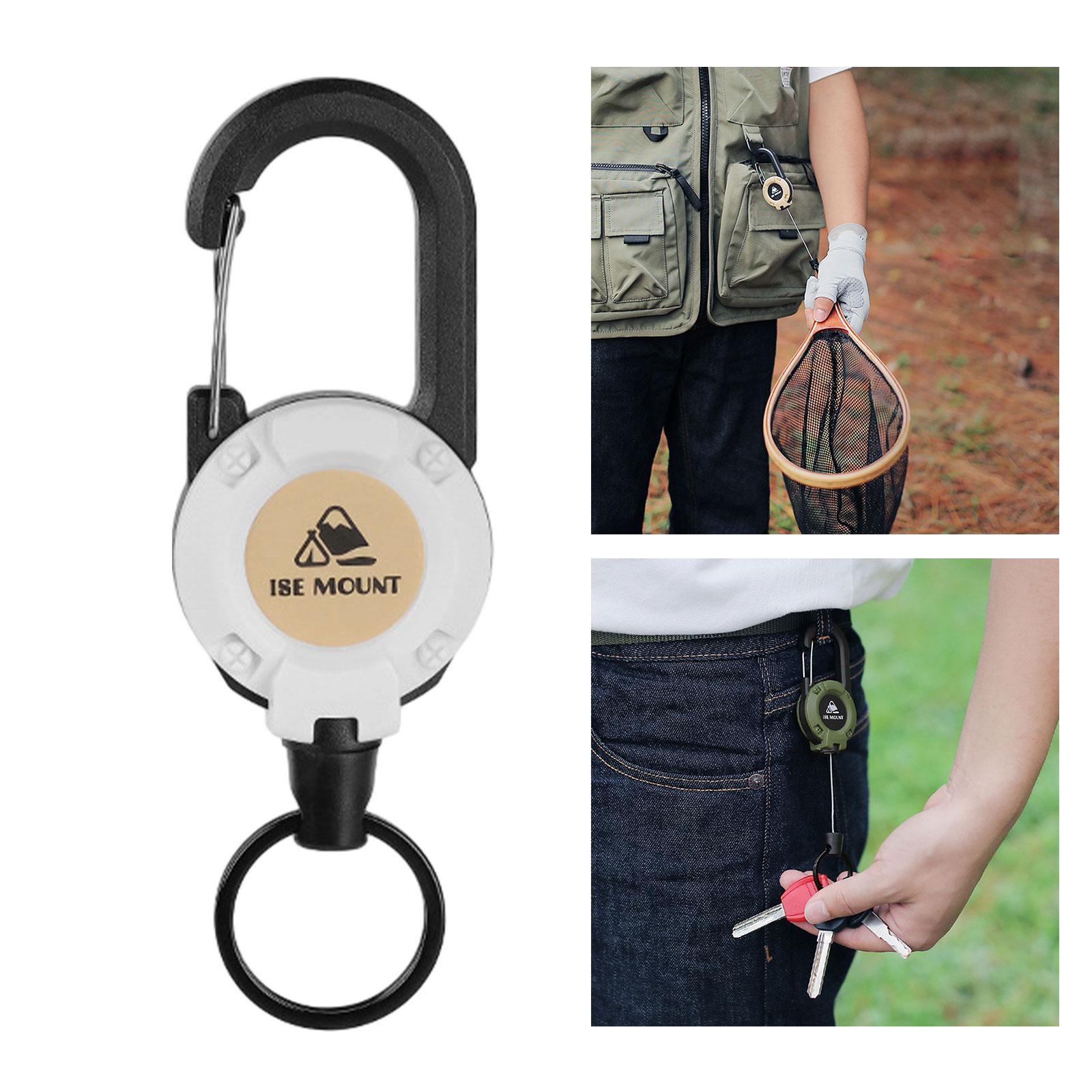 Retractable Keychain Carabiner Heavy Duty ID Badge Holder Lanyard Keyring Retractable  for Men Women Adults Hiking