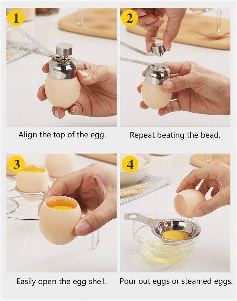 Dụng cụ mở vỏ Máy mở trứng Dụng cụ nhà bếp bằng thép không gỉ cho trứng luộc