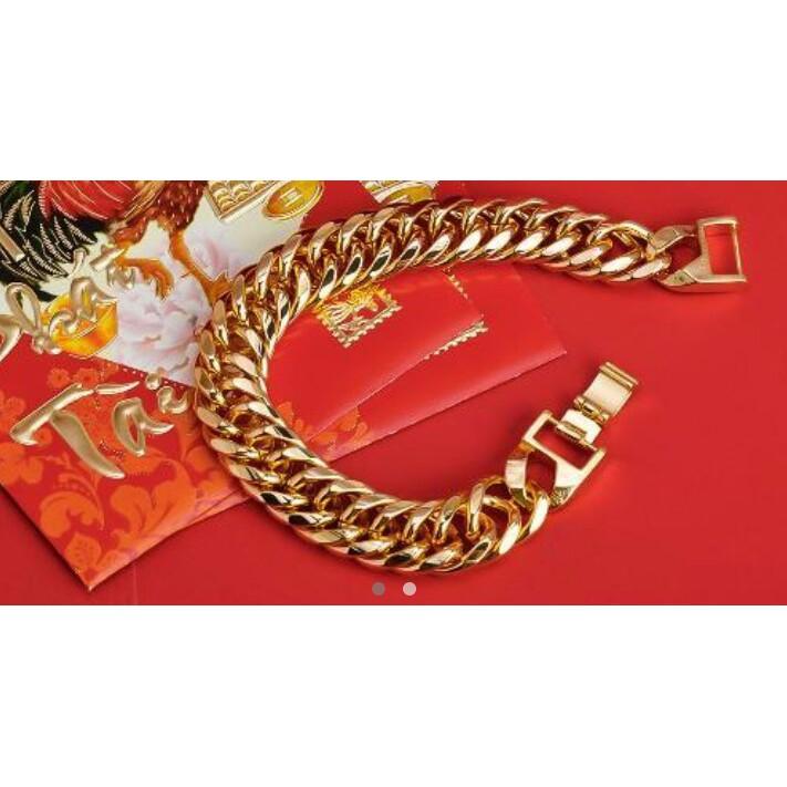 Lắc tay nam kiểu lặc lớn mạ vàng 24k
