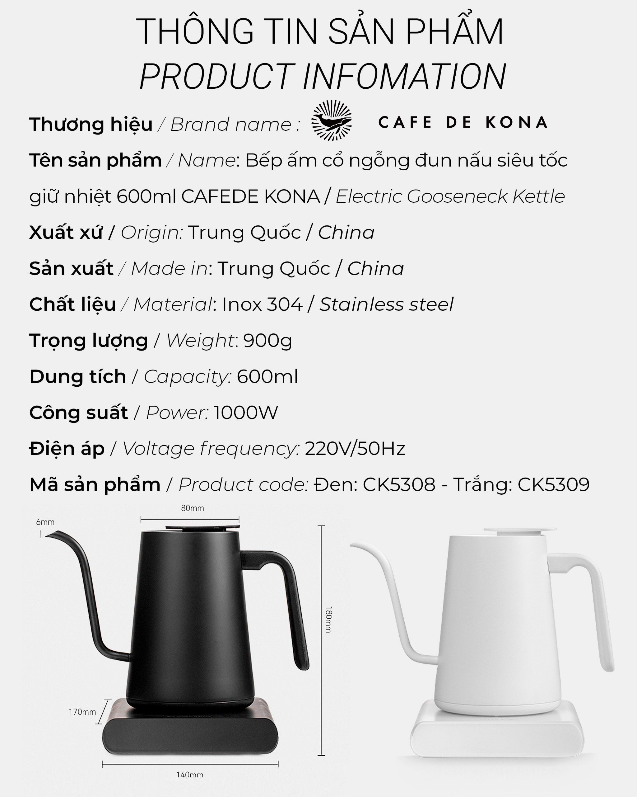 COMBO bộ cà phê V60 BLACK FAMILY CAFE DE KONA